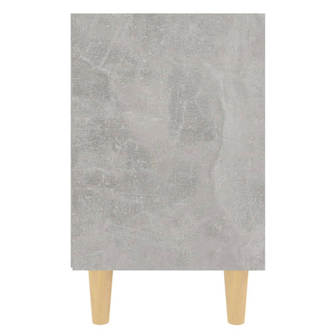 vidaXL Bed Cabinets with Solid Wood Leg 2 pcs Concrete Grey 40x30x50cm