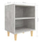 vidaXL Bed Cabinets with Solid Wood Leg 2 pcs Concrete Grey 40x30x50cm