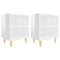 vidaXL Bed Cabinets Solid Wood Legs 2 pcs High Gloss White 40x30x50 cm