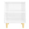 vidaXL Bed Cabinets Solid Wood Legs 2 pcs High Gloss White 40x30x50 cm