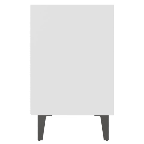 vidaXL Bed Cabinet with Metal Legs White 40x30x50 cm