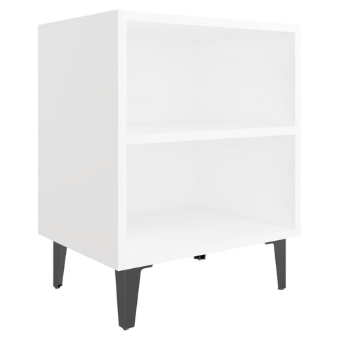 vidaXL Bed Cabinets with Metal Legs 2 pcs White 40x30x50 cm