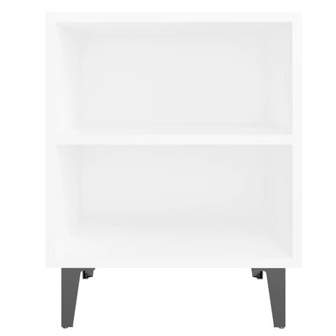 vidaXL Bed Cabinets with Metal Legs 2 pcs White 40x30x50 cm