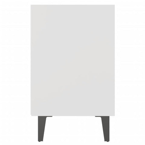 vidaXL Bed Cabinets with Metal Legs 2 pcs White 40x30x50 cm