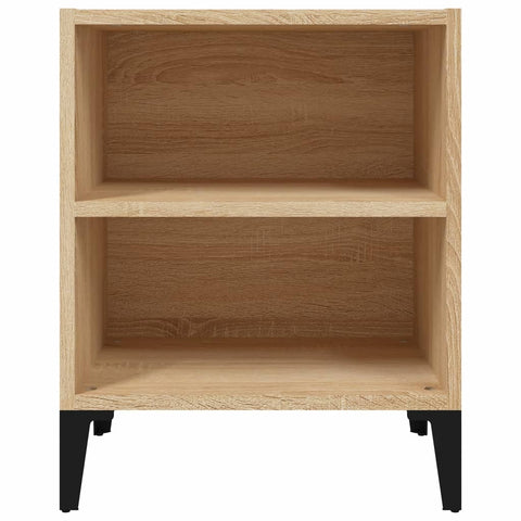 vidaXL Bed Cabinet with Metal Legs Sonoma Oak 40x30x50 cm
