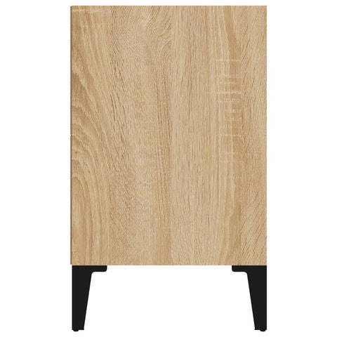 vidaXL Bed Cabinet with Metal Legs Sonoma Oak 40x30x50 cm