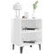 vidaXL Bed Cabinet with Metal Legs High Gloss White 40x30x50 cm