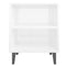 vidaXL Bed Cabinet with Metal Legs High Gloss White 40x30x50 cm