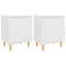vidaXL Bed Cabinets with Solid Wood Legs 2 pcs White 40x30x50 cm