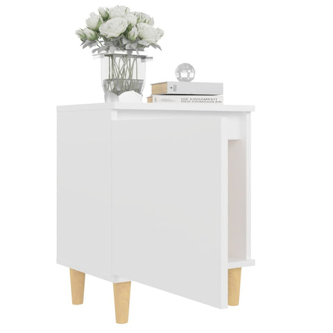 vidaXL Bed Cabinets with Solid Wood Legs 2 pcs White 40x30x50 cm