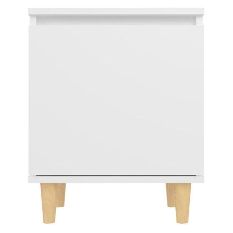 vidaXL Bed Cabinets with Solid Wood Legs 2 pcs White 40x30x50 cm
