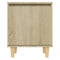 vidaXL Bed Cabinet with Solid Wood Legs Sonoma Oak 40x30x50 cm