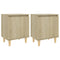 vidaXL Bed Cabinets with Solid Wood Legs 2 pcs Sonoma Oak 40x30x50 cm