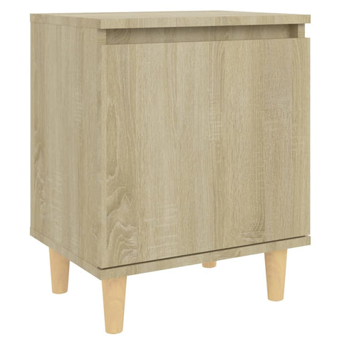vidaXL Bed Cabinets with Solid Wood Legs 2 pcs Sonoma Oak 40x30x50 cm