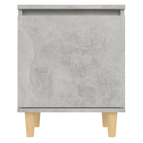 vidaXL Bed Cabinet with Solid Wood Legs Concrete Grey 40x30x50 cm
