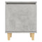 vidaXL Bed Cabinet with Solid Wood Legs Concrete Grey 40x30x50 cm