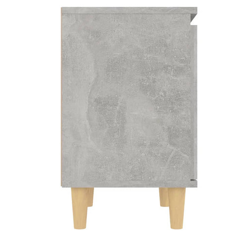 vidaXL Bed Cabinet with Solid Wood Legs Concrete Grey 40x30x50 cm