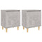 vidaXL Bed Cabinets with Solid Wood Legs 2pcs Concrete Grey 40x30x50cm