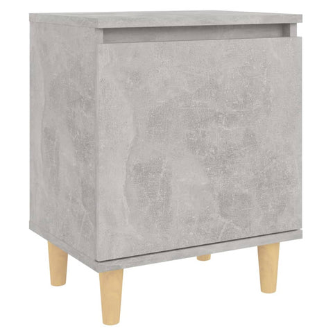 vidaXL Bed Cabinets with Solid Wood Legs 2pcs Concrete Grey 40x30x50cm