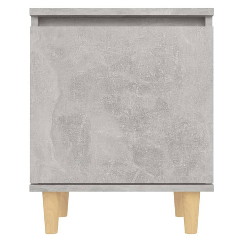 vidaXL Bed Cabinets with Solid Wood Legs 2pcs Concrete Grey 40x30x50cm