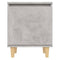 vidaXL Bed Cabinets with Solid Wood Legs 2pcs Concrete Grey 40x30x50cm