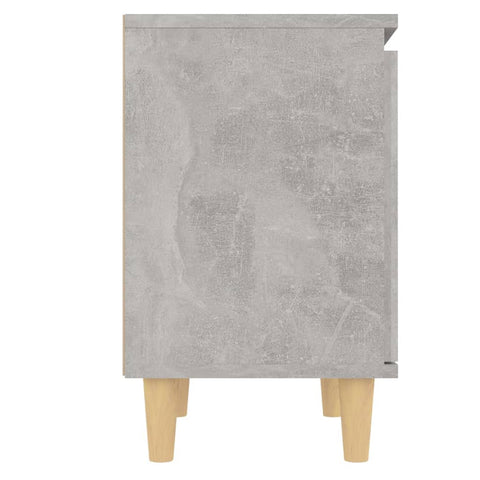 vidaXL Bed Cabinets with Solid Wood Legs 2pcs Concrete Grey 40x30x50cm