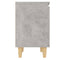 vidaXL Bed Cabinets with Solid Wood Legs 2pcs Concrete Grey 40x30x50cm
