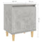 vidaXL Bed Cabinets with Solid Wood Legs 2pcs Concrete Grey 40x30x50cm