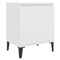 vidaXL Bed Cabinet with Metal Legs White 40x30x50 cm