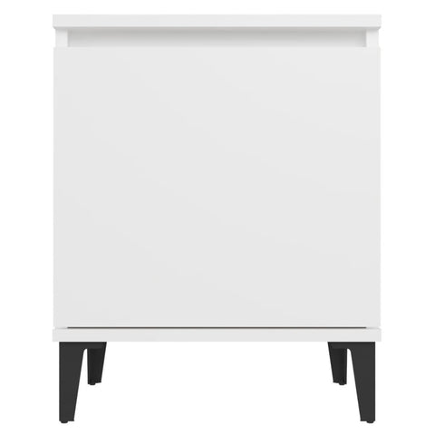 vidaXL Bed Cabinet with Metal Legs White 40x30x50 cm