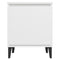 vidaXL Bed Cabinet with Metal Legs White 40x30x50 cm