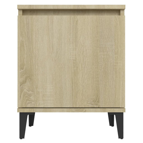 vidaXL Bed Cabinet with Metal Legs Sonoma Oak 40x30x50 cm