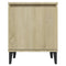 vidaXL Bed Cabinet with Metal Legs Sonoma Oak 40x30x50 cm