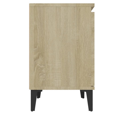 vidaXL Bed Cabinet with Metal Legs Sonoma Oak 40x30x50 cm