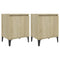 vidaXL Bed Cabinets with Metal Legs Sonoma Oak 40x30x50 cm