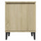 vidaXL Bed Cabinets with Metal Legs Sonoma Oak 40x30x50 cm