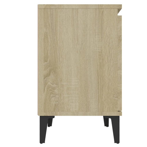 vidaXL Bed Cabinets with Metal Legs Sonoma Oak 40x30x50 cm