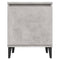 vidaXL Bed Cabinets with Metal Legs Concrete Grey 40x30x50 cm