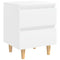 vidaXL Bed Cabinet with Solid Pinewood Legs White 40x35x50 cm