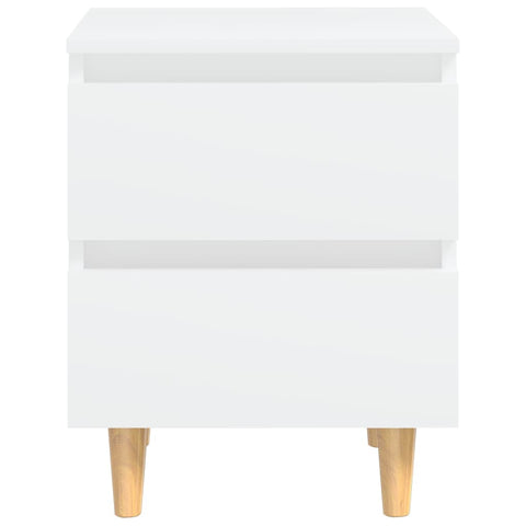 vidaXL Bed Cabinet with Solid Pinewood Legs White 40x35x50 cm