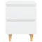 vidaXL Bed Cabinet with Solid Pinewood Legs White 40x35x50 cm
