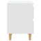 vidaXL Bed Cabinet with Solid Pinewood Legs White 40x35x50 cm