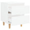 vidaXL Bed Cabinet with Solid Pinewood Legs White 40x35x50 cm
