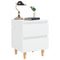 vidaXL Bed Cabinet with Solid Pinewood Legs White 40x35x50 cm