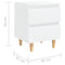 vidaXL Bed Cabinet with Solid Pinewood Legs White 40x35x50 cm