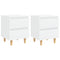 vidaXL Bed Cabinets with Solid Pinewood Legs 2 pcs White 40x35x50 cm