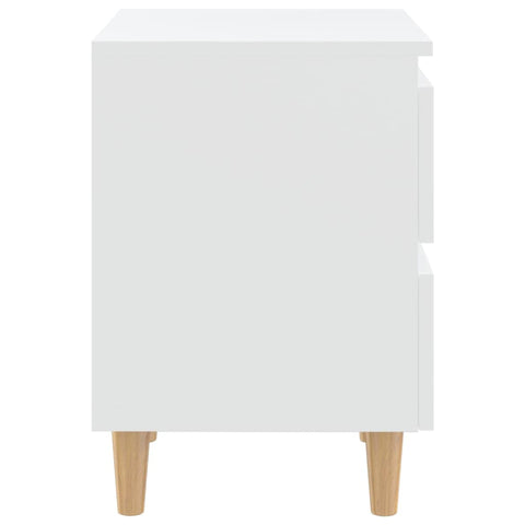 vidaXL Bed Cabinets with Solid Pinewood Legs 2 pcs White 40x35x50 cm