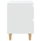 vidaXL Bed Cabinets with Solid Pinewood Legs 2 pcs White 40x35x50 cm