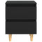 vidaXL Bed Cabinet with Solid Pinewood Legs Black 40x35x50 cm