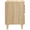 vidaXL Bed Cabinet with Solid Pinewood Legs Sonoma Oak 40x35x50 cm